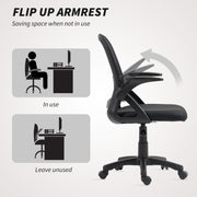 Ergonomic Mesh Office Chair With Lumbar Support and Flip Up Arms for Home or Office Black