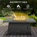 Image of a 6 Seat Rattan Patio Set, Dining Table With Fire Pit in Middle, Grey