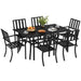 Image of a 7 Piece Garden Dining Set by Outsunny, Black