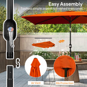 Orange 3x2m Rectangular Patio Parasol with Tilt Crank Aluminium Canopy by Outsunny