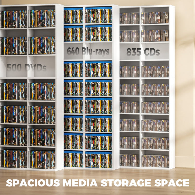 Tall Slim Media Storage Shelf White - image 4
