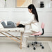 Pink 360 Degree Swivel Salon Stool with Adjustable Height by HOMCOM