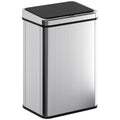 Sensor Kitchen Bin 40L Touch Free Motion Sensor Waste Disposal with Soft Close Lid Silver Homcom