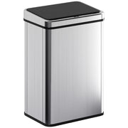 Sensor Kitchen Bin 40L Touch Free Motion Sensor Waste Disposal with Soft Close Lid Silver Homcom