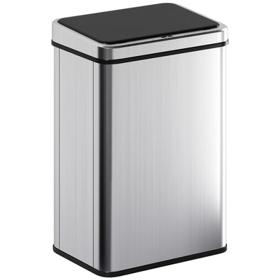 Sensor Kitchen Bin 40L Touch Free Motion Sensor Waste Disposal with Soft Close Lid Silver Homcom