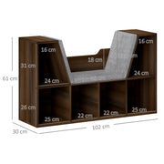 Bookcase Storage Shelf with Cushioned Reading Seat Cube Organiser Chestnut by HOMCOM