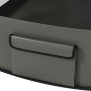 Foldable Dog Playpen with Storage Bag and Ground Stakes for Indoor Outdoor Use Grey