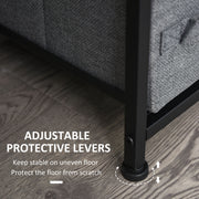 Dark Grey Chest of Drawers with 7 Fabric Drawers Large Storage and Metal Frame by HOMCOM