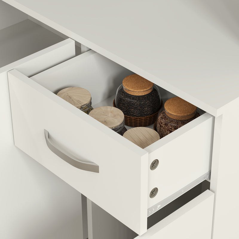 White Freestanding Kitchen Pantry Storage Cabinet With Shelves by HOMCOM