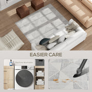 Soft Non Slip Geometric Area Rug for Living Room or Bedroom Washable 170 x 120 cm Grey