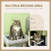 Cat Tree Tower With Scratching Posts Bed Perch Self Groomer And Toy For Indoor Cats Grey