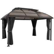 Aluminium 3m x 4m Polycarbonate Gazebo with Curtains by Outsunny Outsunny