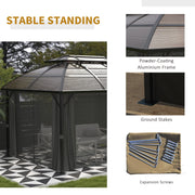 Image of an Aluminium 3m x 4m Polycarbonate Gazebo with Curtains by Outsunny 