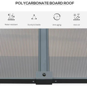4x3m Pergola With Polycarbonate Roof and Curtains, Grey Outsunny