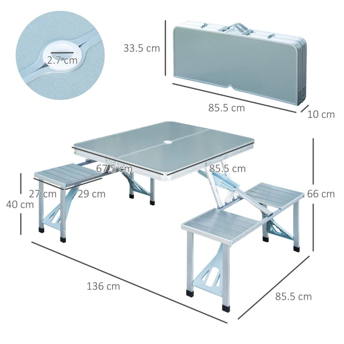 Aluminium Folding Camping Picnic Table And Chairs