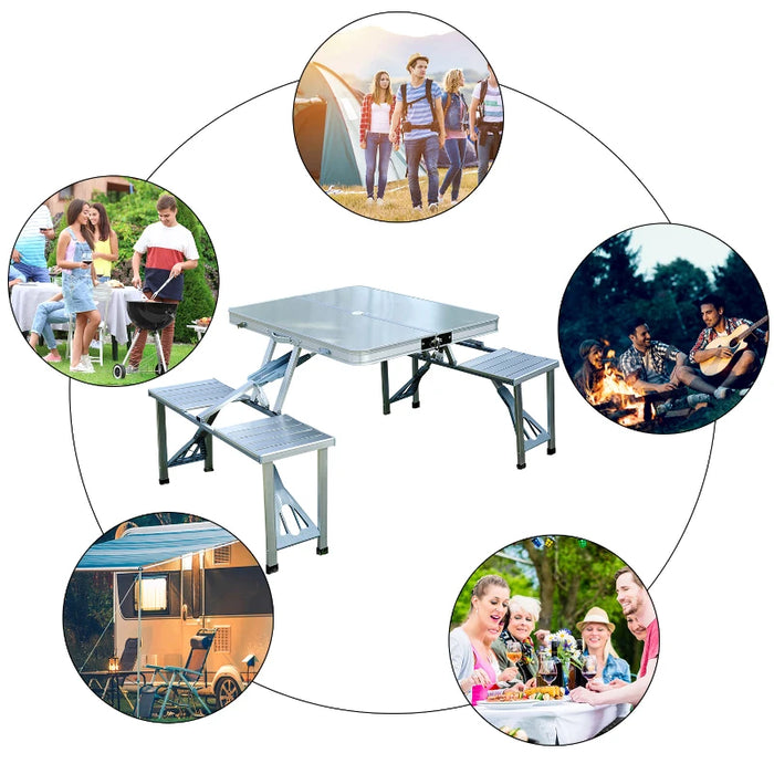 Aluminium Folding Camping Picnic Table And Chairs