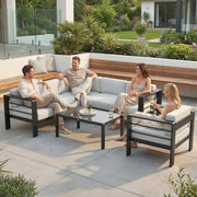 Aluminium Garden Furniture Set with Cushions for Modern & Comfortable Outdoor Seating Light Grey