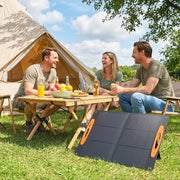 100W Foldable Solar Panel Charger with USB Fast Charging for Camping and Hiking Black AOSOM