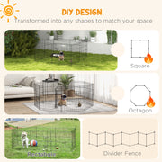 Eight Panel Metal Puppy Playpen Fence For Small Dogs Indoor And Outdoor Use Black