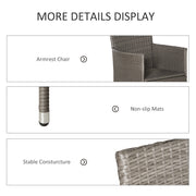 Grey Rattan Garden Armchairs Set of 4 With Cushions Ideal for Outdoor Relaxing