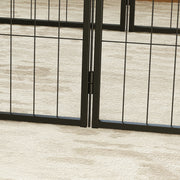 6 Panel Portable Dog Playpen with Door 60cm High for Small Dogs Black by PawHut