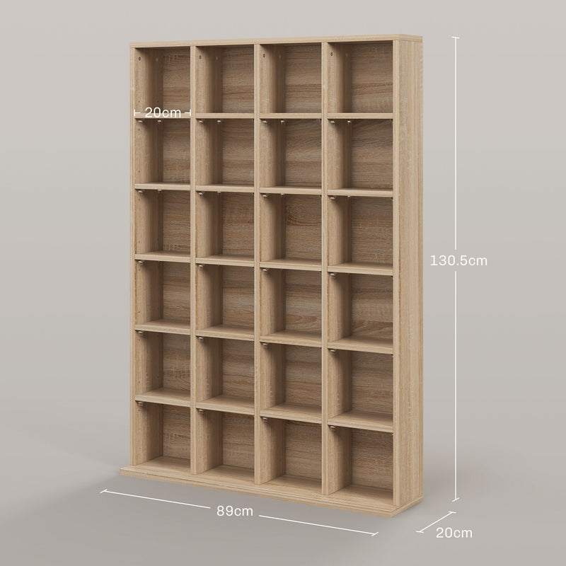 CD Storage Cabinet with Adjustable Shelves for Media and Display 89 x 130 cm ,Natural Wood