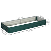 Green Metal Raised Garden Bed Planter Box for Flowers and Herbs Outdoor Use 241cm