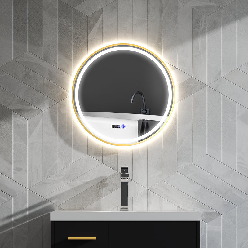 60cm Anti-Fog LED Bathroom Mirror Gold Tone by HOMCOM