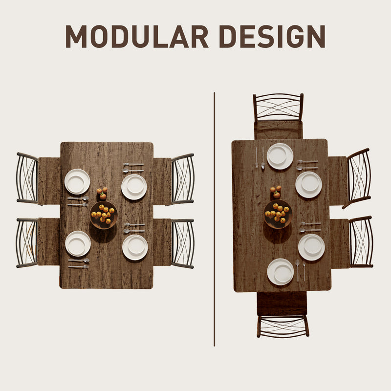 Modern 5 Piece Dining Table Set for 4 Space Saving Oak Kitchen Table with Steel Frame by HOMCOM