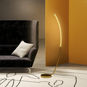 Modern 147cm Curved LED Floor Lamp Gold Tone by HOMCOM