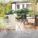 3 Piece Patio Bistro Set with Glass Table and Folding Chairs White by Outsunny