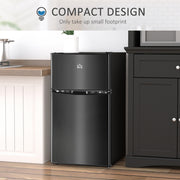 88L Under Counter Fridge Freezer with 5 Settings and 3 Star Energy Rating, Black