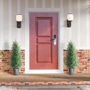 Set of 2 UV Resistant Artificial Cypress Trees with Decorative Pots for Indoor Outdoor Use, Green