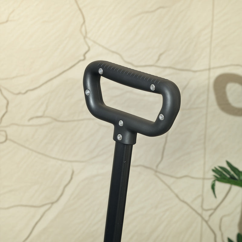 Black 150L Folding Trolley Wagon with Brakes and Adjustable Handle by Outsunny