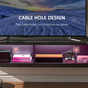 Wall Mounted TV Unit With LED Lights And Storage For TVs Up To 65 Inches, Black