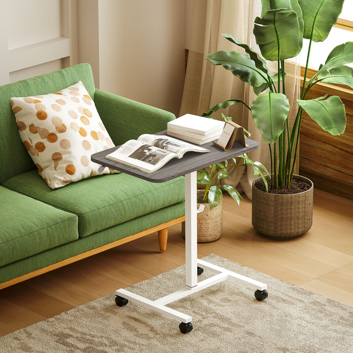 White Grey Manual Adjustable Sit to Stand Desk 75-115cm by HOMCOM