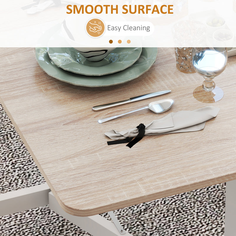 Extendable Drop Leaf Dining Table Seats 4 to 6 Ideal for Small Spaces Oak