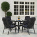 5 Piece Outdoor Patio Dining Set with Cushioned Chairs and Glass Table by Outsunny