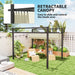 3m x 3m Aluminium Pergola with Retractable Canopy Roof by Outsunny