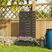 Black Raised Garden Planter with Trellis and Drainage Gap for Climbing Plants by Outsunny