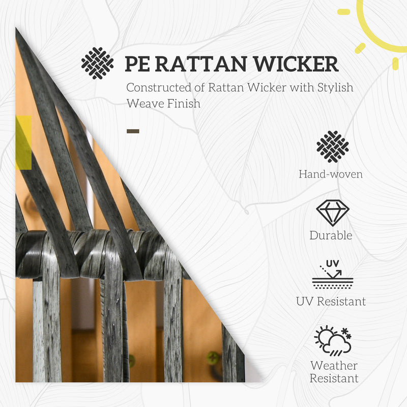 Grey Rattan Egg Chair with Cushioned Seat Ideal for Garden or Balcony Relaxation