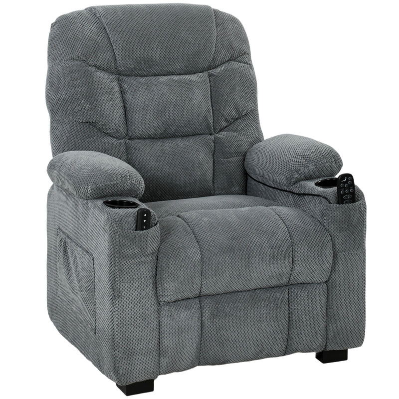 Massage Recliner Chair with Lumbar Heat for Back Relief and Everyday Comfort Dark Grey