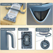 2 Slice Toaster and 1.7L Kettle Set with Textured Design for Modern Kitchens Blue