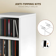 CD Storage Shelves Set of 2 with Adjustable Compartments for Media Organisation White AOSOM