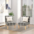 Set of 2 Modern Dining Chairs with Cushions and Wood Legs for Kitchen or Lounge Grey AOSOM