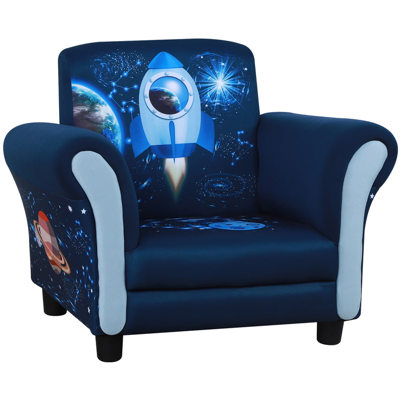 Kids Mini Armchair Sofa With Soft Cushion and Armrests Ideal for Reading or Relaxing, Blue