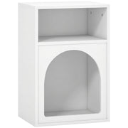 Bedside Table with Open Storage for Small Bedrooms Slim Space Saving Design White Homcom