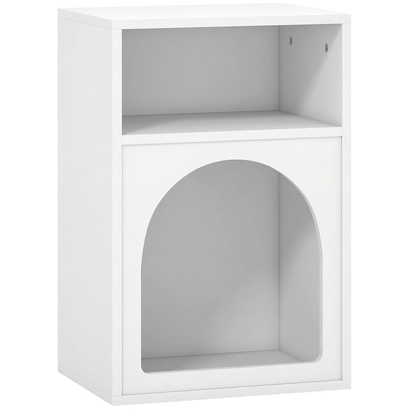 Bedside Table with Open Storage for Small Bedrooms Slim Space Saving Design White Homcom