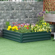 Green Steel Raised Garden Bed 120 x 120cm for Vegetables Herbs and Flowers Outdoors