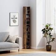 Tall Narrow CD Media Storage Tower Rustic Brown by HOMCOM